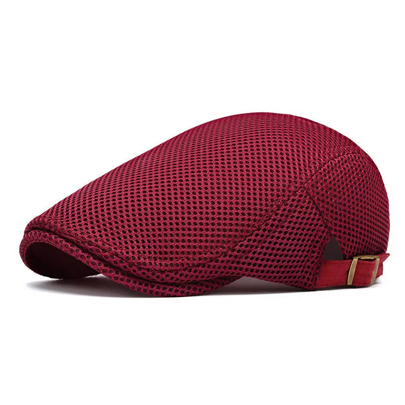 Men's Breathable Mesh Flat Cap – Adjustable Newsboy Ivy Beret Summer Hat