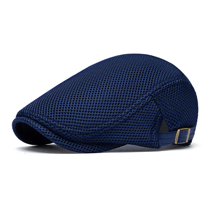 Men's Breathable Mesh Flat Cap – Adjustable Newsboy Ivy Beret Summer Hat