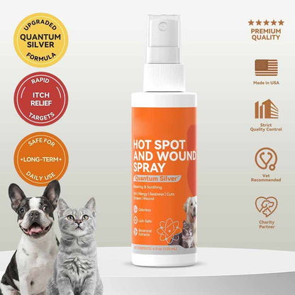 Vet-Recommended Itch Relief Spray for Dogs & Cats – Quantum Silver Formula