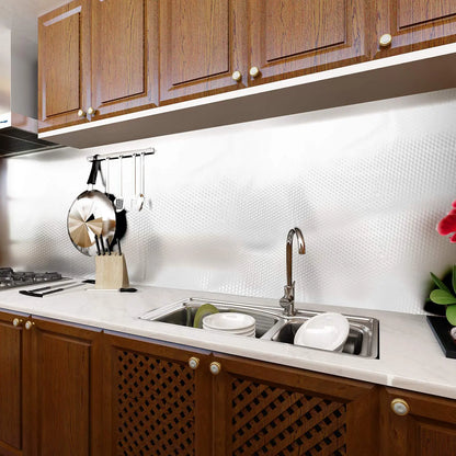 Stainless Steel Kitchen Oil-Proof Adhesive Wallpaper Roll
