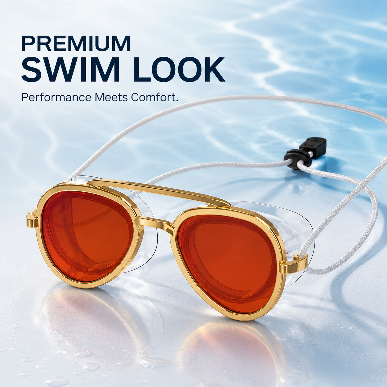 Premium Aviator Swim Goggles | Anti-Leak Wide View Training Mask