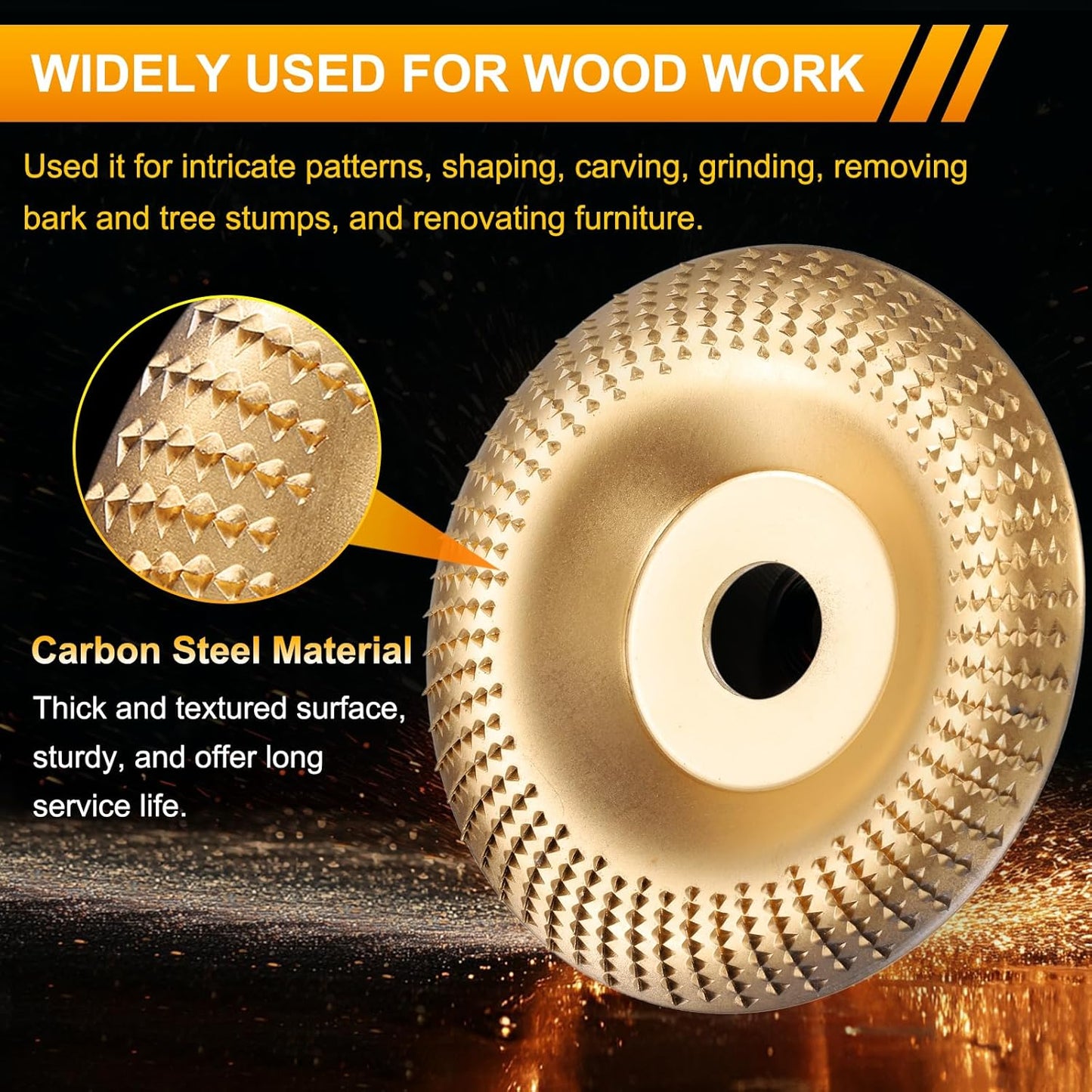 Wood Carving Disc Set for Angle Grinder 3Pcs