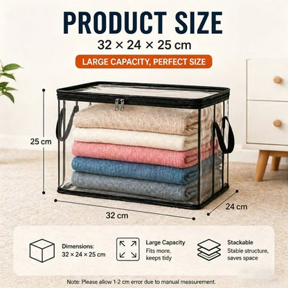 🔥Last Day 49.5% OFF📦Portable Large Heavy-Duty Thick Plastic Clear Storage Box with Hinged Lid
