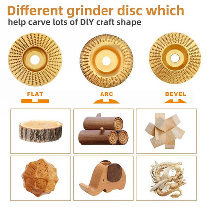 Wood Carving Disc Set for Angle Grinder 3Pcs