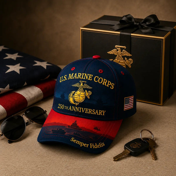 U.S. Marine Corps 250th Anniversary Commemorative Embroidered Cap 🇺🇸