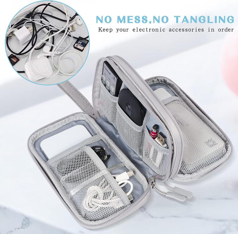 🔥50% OFF Today Only – Cable Organizer Bag, Double Layer Travel Pouch for Chargers, Cords & Tech Accessories
