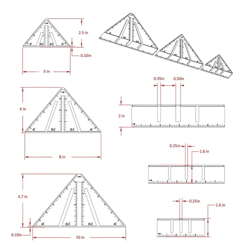 Heavy-Duty Metalworking Miter Square for Tubing Layout