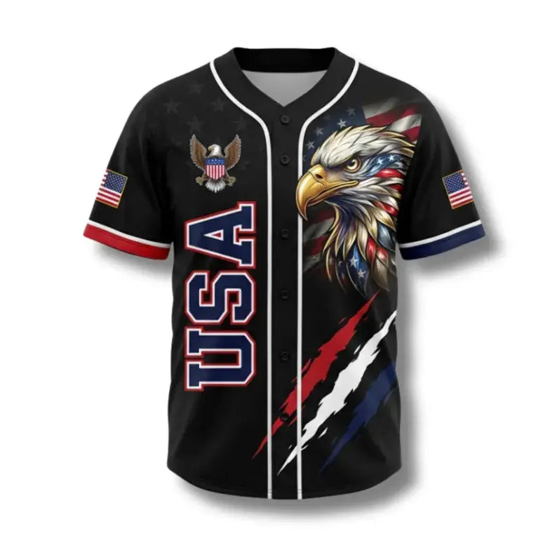 USA 250th Anniversary All-Over Print Patriotic Baseball Jersey detail view