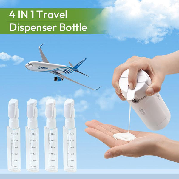 🔥4-in-1 Travel Dispenser Bottle⚡Leak-Proof Refillable Toiletry Organizer