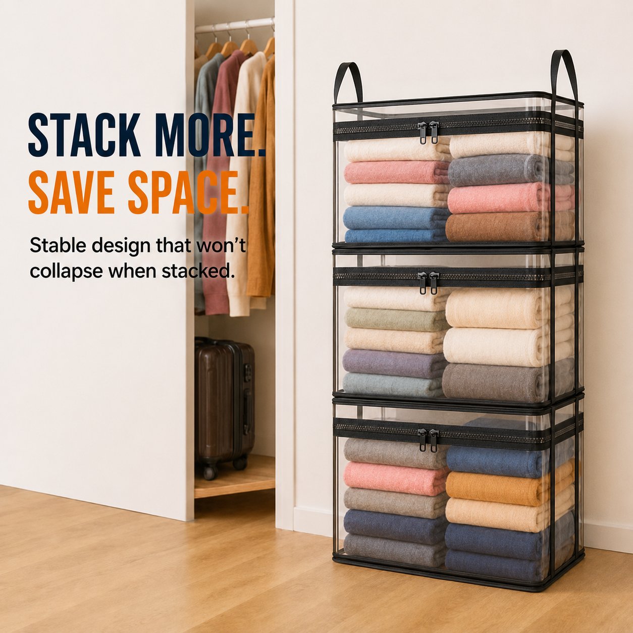 🔥Last Day 49.5% OFF📦Portable Large Heavy-Duty Thick Plastic Clear Storage Box with Hinged Lid