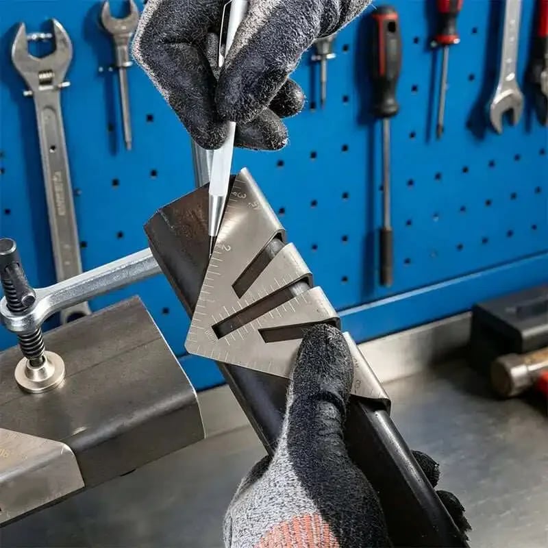 Heavy-Duty Metalworking Miter Square for Tubing Layout