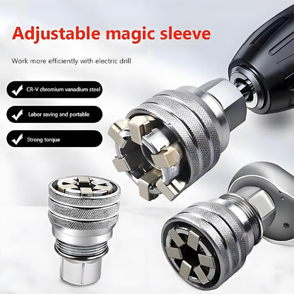 🔧Upgraded Adjustable Universal Socket – 10mm-19mm Master Wrench Tool