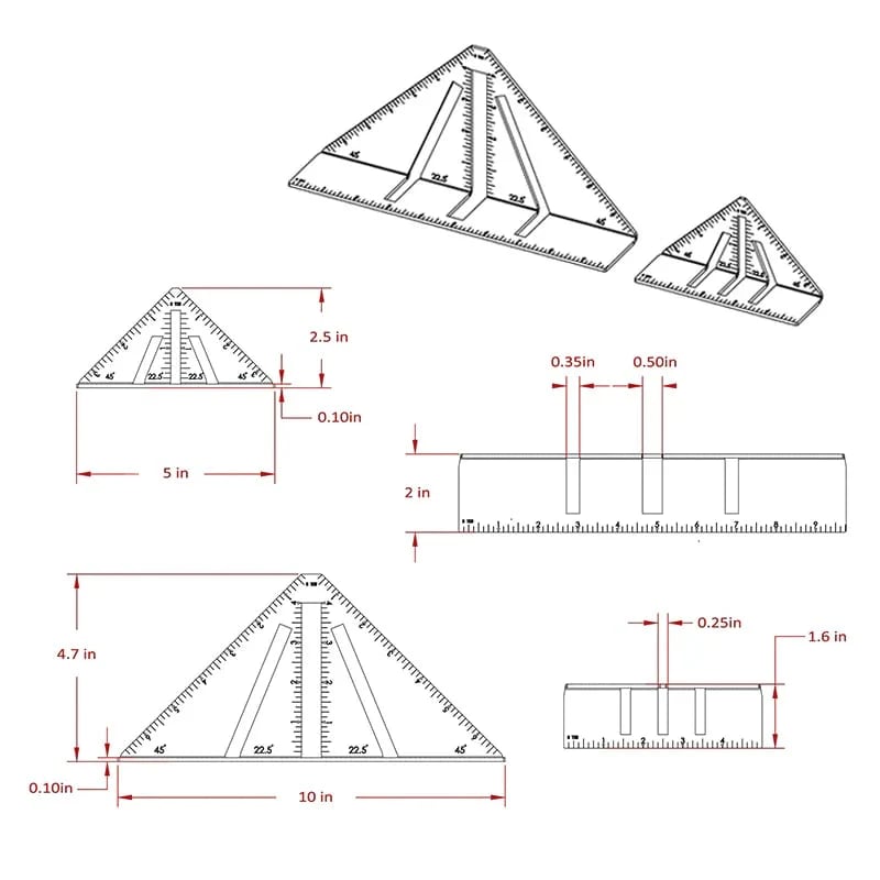 Heavy-Duty Metalworking Miter Square for Tubing Layout