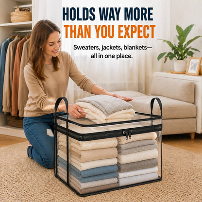 🔥Last Day 49.5% OFF📦Portable Large Heavy-Duty Thick Plastic Clear Storage Box with Hinged Lid