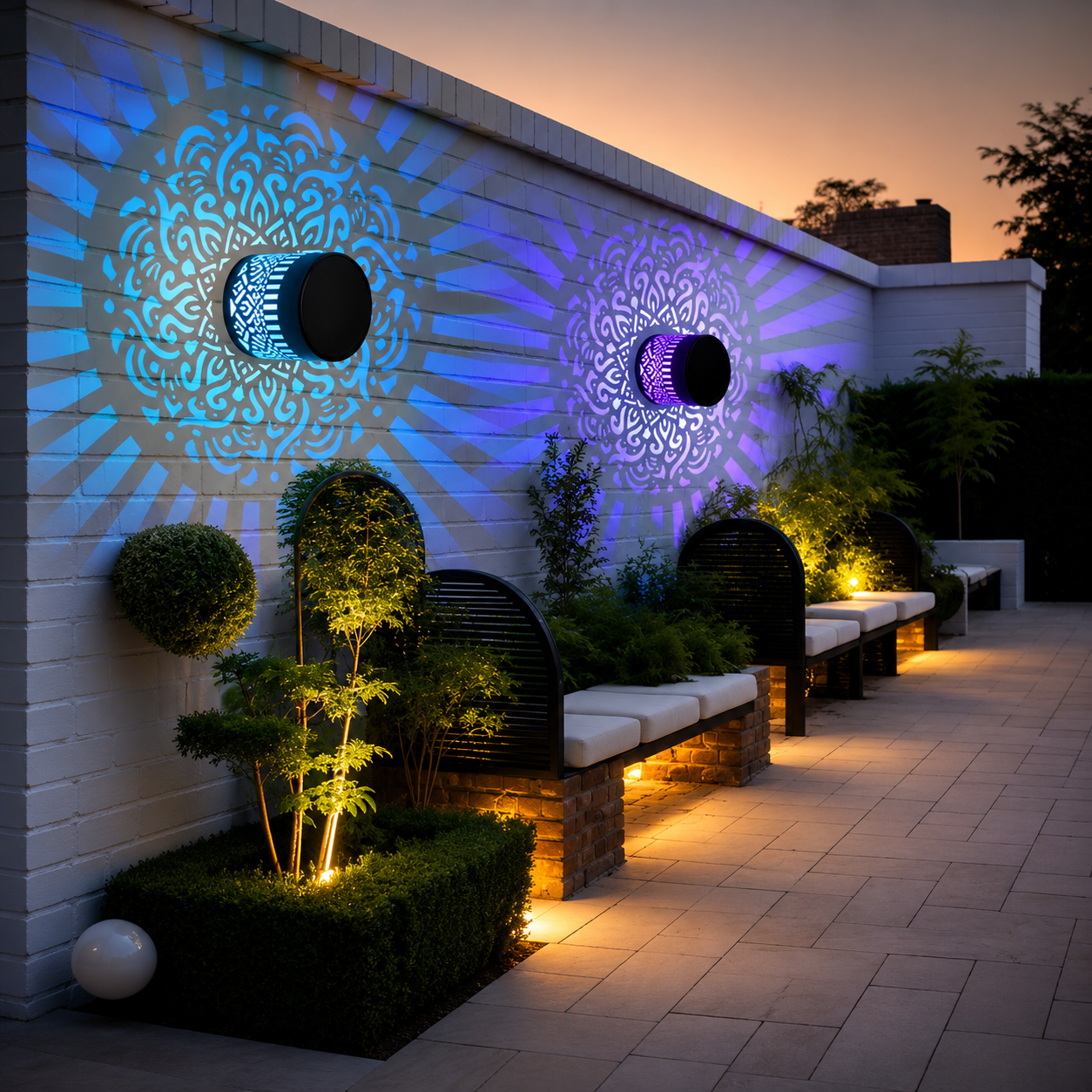 65K+ Sold! 🪐 Mandala Solar Projection Light | Garden Fence Wall Lamp 🌌