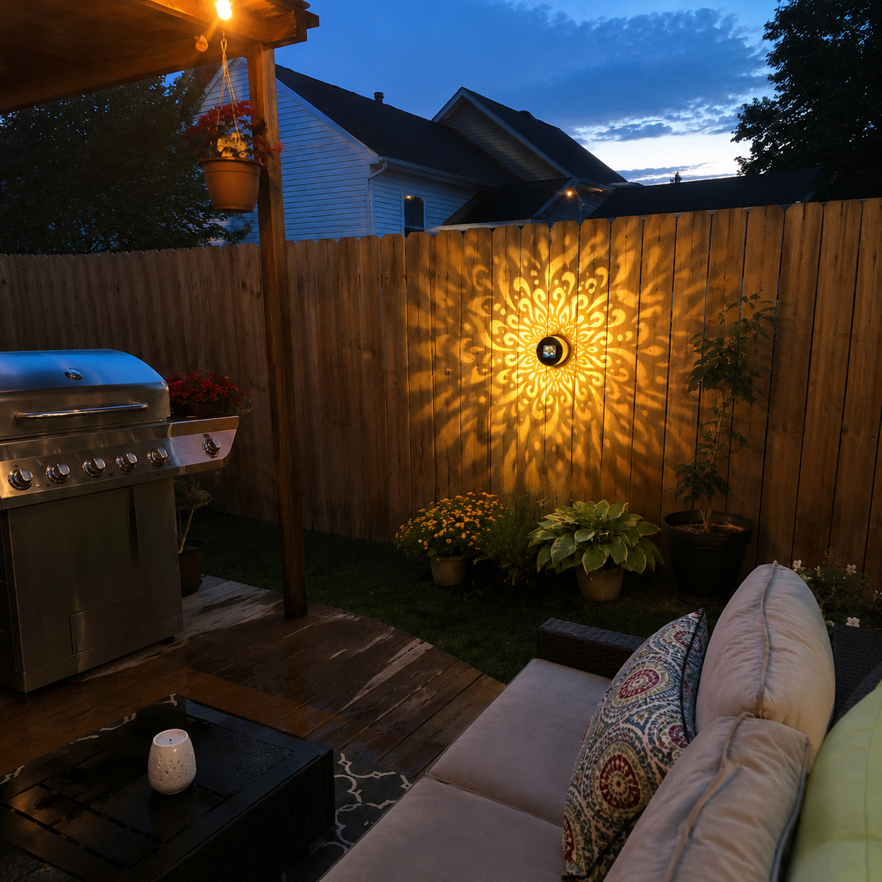 65K+ Sold! 🪐 Mandala Solar Projection Light | Garden Fence Wall Lamp 🌌
