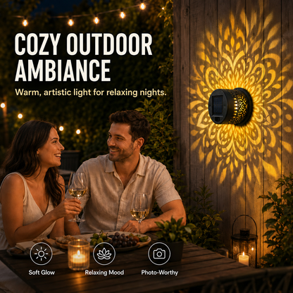 65K+ Sold! 🪐 Mandala Solar Projection Light | Garden Fence Wall Lamp 🌌