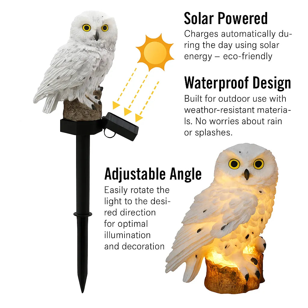 🔥Big Sale - 50% OFF🔥Waterproof Solar Owl Light – LED Pathway Light for Lawn, Garden & Outdoor Decor