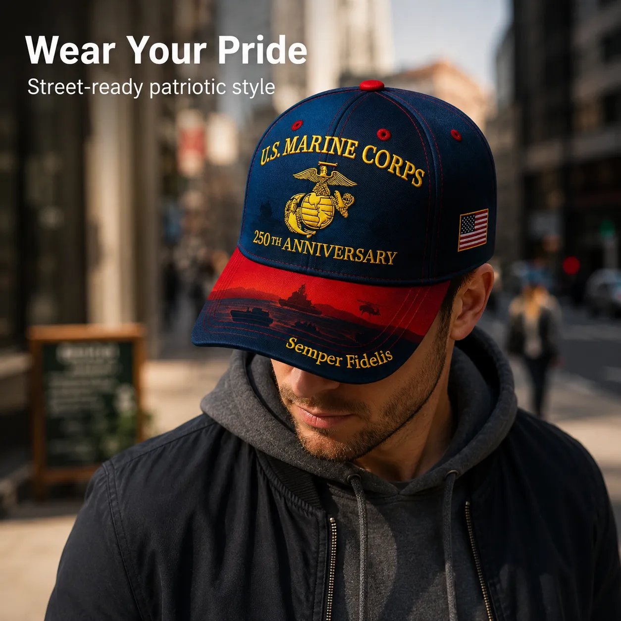 U.S. Marine Corps 250th Anniversary Commemorative Embroidered Cap 🇺🇸