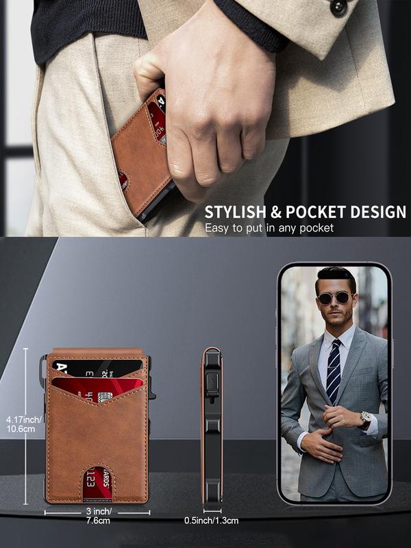 💼🔒Premium Aluminum RFID Blocking Minimalist Wallet for Men