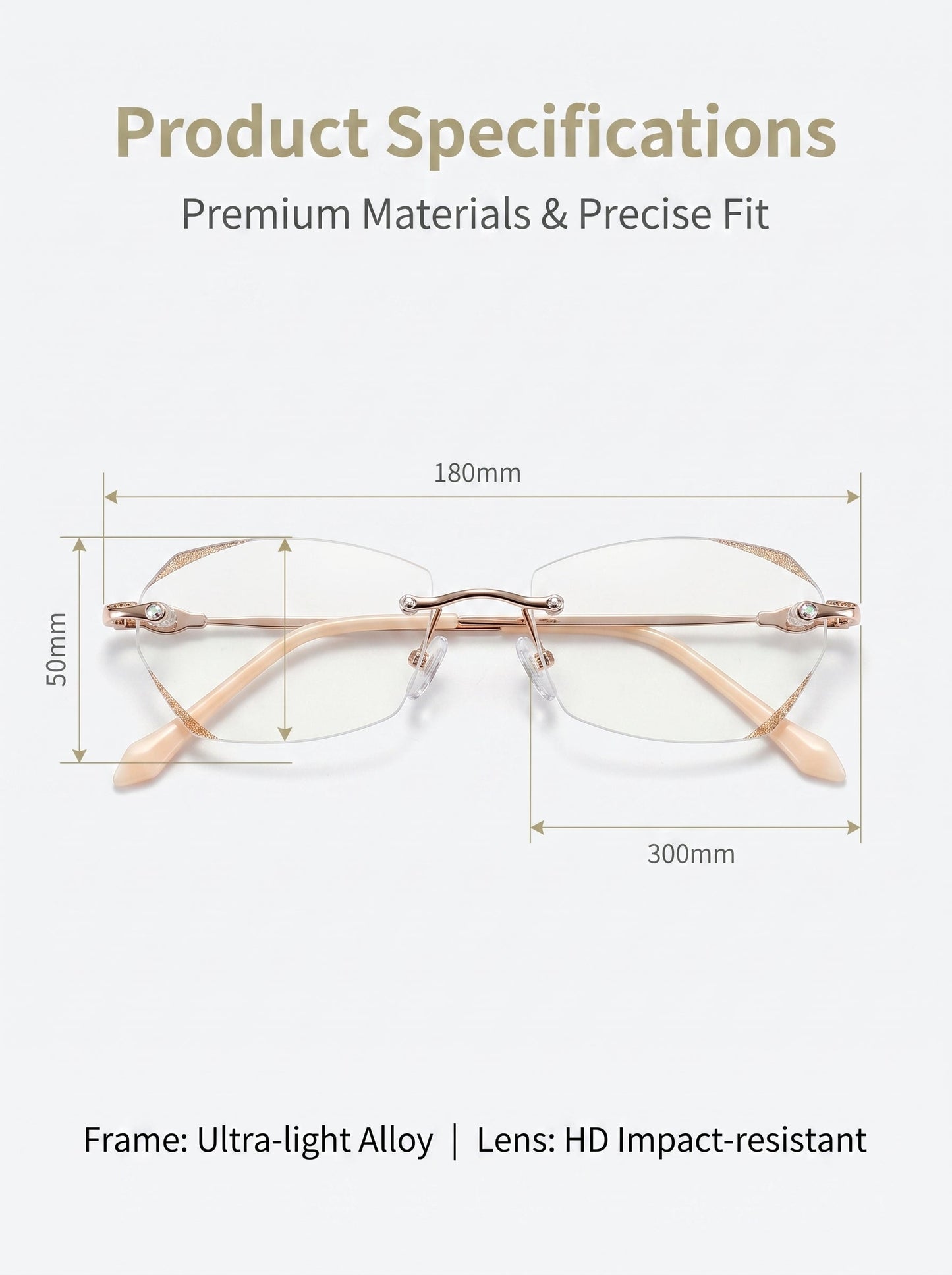 Lowest price of 2026 🔥 High-end titanium alloy frameless reading glasses with beveled edges 👍 Blocks blue light, radiation, and ultraviolet rays, relieving eye fatigue 👓️