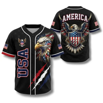 USA 250th Anniversary All-Over Print Patriotic Baseball Jersey